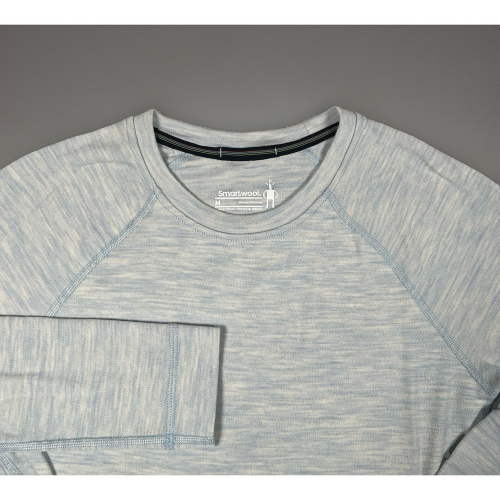 Smartwool Womens Merino Wool Long Sleeve Baselayer Thermal Top Blue Size M
